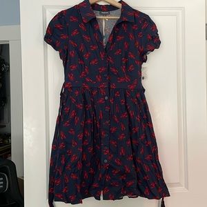NWT ModCloth Navy Blue Lobster Dress Large